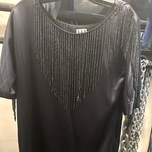 Haute Hippie beaded Fringe Shift Dress, new without tags